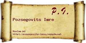 Pozsegovits Imre névjegykártya